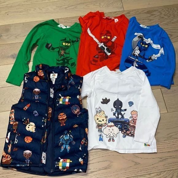 😍H&M Bundle little Boys Long Sleeve Tshirt and 1 Vest - Picture 1 of 1